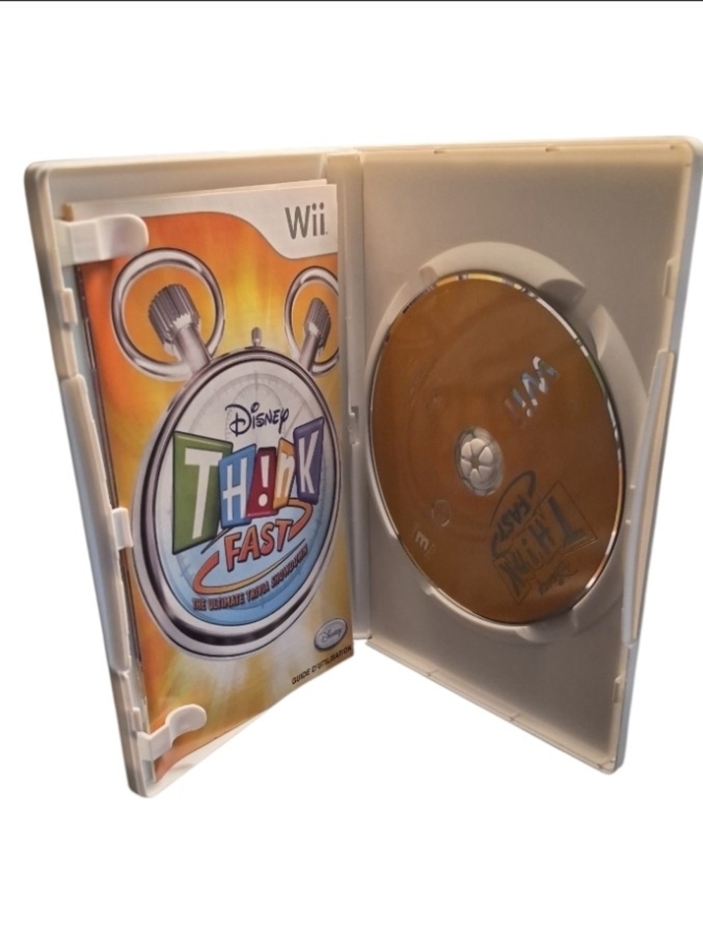 Disney Think Fast Wii Game with White Case and Orange Disc